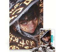 Rompecabezas para Adultos de 1000 Piezas Niña mística con símbolos Luminosos Juguete Educativo antiestrés colección de Artistas Bellas Artes 38x26cm