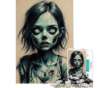 Rompecabezas para Adultos de 1000 Piezas Niña Zombi Rompecabezas Familiar Una Obra de Arte Un Gran Regalo para los Amantes de los Videojuegos (tamaño 50x75cm)
