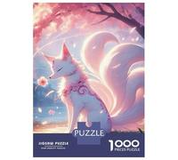 Rompecabezas para Adultos De 1000 Piezas Nine-Tailed Fox Cherry Blossom Rompecabezas para Adultos Juegos Relajantes Decoración Perfecta Regalos para Reducir El Estrés 70x50cm/1000pcs
