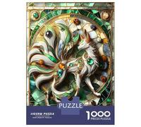 Rompecabezas para Adultos De 1000 Piezas Nine Tailed Fox Kitsune Rompecabezas para Adolescentes Juegos Familiares Ensamblaje De Patrones Actividades Divertidas En Casa 70x50cm/1000pcs
