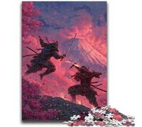 Rompecabezas para Adultos de 1000 Piezas: Ninja al pie del Monte Fuji Rompecabezas para Adolescentes Regalo y Actividad Divertida para el hogar Juguete para días lluviosos (75x50cm)