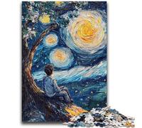 Rompecabezas para Adultos de 1000 Piezas Niño bajo Las Estrellas, un Juego desafiante, Toda la Familia a Partir de 14 años, 50x75cm