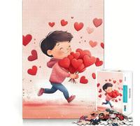 Rompecabezas para Adultos de 1000 Piezas Niño con Globos en Forma de corazón,diseño de Corte Fino,Actividad para desarrollar la Mente,Tiempo de Juego Tranquilo,decoración navideña (50x75cm)