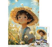 Rompecabezas para Adultos de 1000 Piezas Niño Sonriente en un Campo Juego práctico Regalos para Mujeres Decoración del hogar Juguetes cumpleaños (26x38cm)
