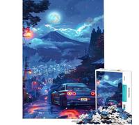 Rompecabezas para Adultos de 1000 Piezas Nissan GTR R Fuji Japón Rompecabezas de 1000 Piezas Juguete Decoración de Pared Juego difícil y desafiante Juego para Toda la Familia (38x52cm)