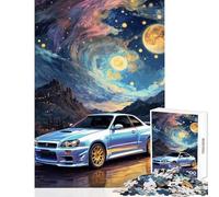 Rompecabezas para Adultos de 1000 Piezas Nissan Skyline R bajo una Noche Estrellada Juguete Educativo Regalo de cumpleaños Juego práctico difícil de completar tamaño 38x52cm