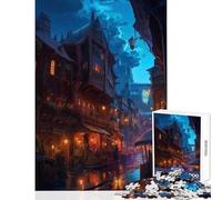Rompecabezas para Adultos de 1000 Piezas Noche en la Taberna Juguetes antiestrés Obras de Arte Regalo Juegos Divertidos con Piezas de Formas aleatorias Totalmente entrelazadas tamaño 50x75cm