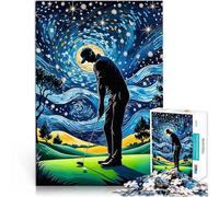 Rompecabezas para Adultos de 1000 Piezas Noche Estrellada de Golf Hecho de cartón Apto para Mayores de 14 años. Desafío difícil para aliviar el estrés Regalo para cumpleaños tamaño:26x38cm