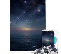 Rompecabezas para Adultos de 1000 Piezas Noche Estrellada sobre el océano Ayuda a ejercitar el Cerebro Un Reto difícil Juego Educativo para Mayores de 14 años 38x26cm