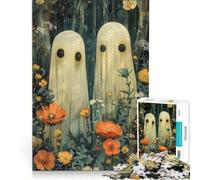Rompecabezas para Adultos de 1000 Piezas, Noche Floral de Halloween, Juegos Divertidos, Carrera de Velocidad, Colección de Artistas, Bellas Artes 38x52cm