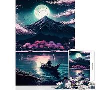 Rompecabezas para Adultos de 1000 Piezas Noche mística a la luz de la Luna Juego práctico Juguete antiestrés decoración de Pared colección de Artistas Bellas Artes (50x75cm)
