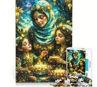 Rompecabezas para Adultos de 1000 Piezas Noches místicas y rituales con linternas Juegos Familiares decoración de Pared con Piezas de Formas aleatorias Que encajan Perfectamente 50x75cm