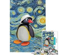 Rompecabezas para Adultos de 1000 Piezas Noot Noot Pingu Desafío Educativo Carrera de Velocidad Manual Juguetes de Bricolaje para Mayores de 14 años (38x26cm)