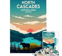 Rompecabezas para Adultos de 1000 Piezas North Cascades National Park desafío de Inteligencia Cerebral Juguetes adictivos Juegos Divertidos Alivio del estrés Regalos para Mujeres y Hombres 38x52cm