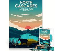 Rompecabezas para Adultos de 1000 Piezas,North Cascades National Park,Exact Edge Art,Ejercicio Mental,Juego Divertido y Tranquilo,Actividad de cumpleaños (50x75cm)