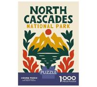 Rompecabezas para Adultos De 1000 Piezas North Cascades National Park Illustration Rompecabezas para Adultos Juego Práctico Decoración De Pared Cumpleaños Y Navidad 38x26cm/1000pcs