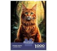 Rompecabezas para Adultos De 1000 Piezas Norwegian Forest Cat in Forest Rompecabezas para Adolescentes Juego Familiar Carrera De Velocidad Manual Cumpleaños 52x38cm/1000pcs