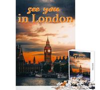 Rompecabezas para Adultos de 1000 Piezas Nos vemos en Londres Juguete para decoración de Pared Obra de Arte Regalo Juegos educativos difícil y desafiante (tamaño 38x26cm)