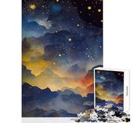 Rompecabezas para Adultos de 1000 Piezas Nubes Estrellas Espacio Collage Juego Familiar decoración del hogar Juguetes DIY para Mejorar el Amor Entre Parejas (38x26cm)