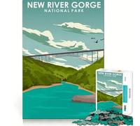 Rompecabezas para adultos de 1000 piezas,nuevo diseño de desfiladero fluvial,juego de habilidad mental de corte premium,entretenimiento para el tiempo libre,decoración navideña para la pared (38x52cm)