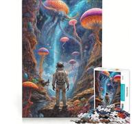 Rompecabezas para Adultos de 1000 Piezas: Oasis de alienígenas y astronautas Juegos educativos, Actividades Divertidas para Hacer en casa Cada Pieza es única 38x26cm