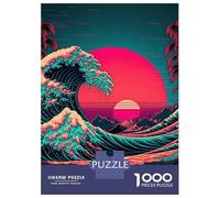 Rompecabezas para Adultos De 1000 Piezas Ocean Wave Japan Rompecabezas para Adultos Juegos Relajantes Decoración Cumpleaños 70x50cm/1000pcs