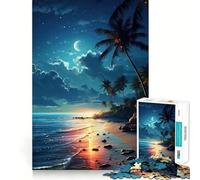 Rompecabezas para Adultos de 1000 Piezas,océano Azul,Cielo Nocturno,Corte Impecable Diversión,ejercitamiento Mental,Juego para el Tiempo Libre,decoración navideña 50x75cm