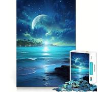 Rompecabezas para Adultos de 1000 Piezas Océano Azul,Cielo Nocturno,Corte preciso Diversión,Actividad Mental Inteligente,Tiempo de Ocio,Regalo de cumpleaños para Aficionados 50x75cm