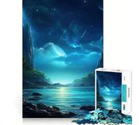 Rompecabezas para Adultos de 1000 Piezas Océano Azul,Cielo Nocturno,Corte preciso Diversión,Actividad Mental Inteligente,Tiempo de Ocio,Regalo de cumpleaños para Aficionados 50x75cm