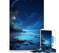 Rompecabezas para Adultos de 1000 Piezas Océano Azul,Cielo Nocturno,decoración Elegante,Juego de Habilidad Mental,diversión Casual,decoración navideña 38x26cm