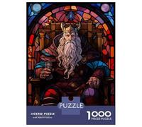 Rompecabezas para Adultos De 1000 Piezas Odin Stained Glass Rompecabezas Juego De Ingenio Mejora La Memoria Regalos para Amigos Y Familiares 38x26cm/1000pcs