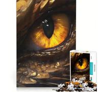 Rompecabezas para Adultos de 1000 Piezas, Ojo de Dragón Dorado, Juguetes Antiestrés, Un Reto difícil, Un Gran Regalo para los Amantes de los Juegos 38x52cm