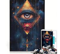 Rompecabezas para Adultos de 1000 Piezas: Ojo Que Todo lo ve con Flor de Loto, Juego de ingenio, desafío exigente, Regalo para Amigos y Familiares 38x26cm