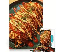 Rompecabezas para Adultos de 1000 Piezas Okonomiyaki con Ingredientes en un Plato Juguete Divertido para Jugar y desafiar la Mente Juego Acogedor Regalo Ideal para cumpleaños (38x52cm)