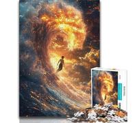 Rompecabezas para Adultos de 1000 Piezas Olas al Atardecer Rompecabezas de 1000 Piezas para aliviar el estrés para Pasar el rato interacción Entre Padres e Hijos 26x38cm