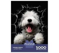 Rompecabezas para Adultos De 1000 Piezas Old English Sheepdog Dog Rompecabezas para Adultos Juguete Decoración De Pared Corte De Precisión 38x26cm/1000pcs