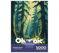 Rompecabezas para Adultos De 1000 Piezas Olympic National Park Forest Illustration Rompecabezas para Adultos Juego Práctico Difícil Difícil Cumpleaños Y Navidad 70x50cm/1000pcs