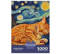 Rompecabezas para Adultos De 1000 Piezas Orange Cat Kitten Sleeping Rompecabezas para Adultos Juego Práctico Análisis Y Lógica Gran Regalo para Los Amantes De Los Juegos 52x38cm/1000pcs