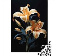 Rompecabezas para Adultos De 1000 Piezas Orange Lily Flower Art Print Rompecabezas para Adultos Juegos Relajantes Decoración De Pared Cumpleaños Y Navidad 38x26cm/1000pcs