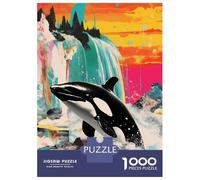 Rompecabezas para Adultos De 1000 Piezas Orca Whale Killer Collage Rompecabezas para Adultos Juego De Ingenio para La Diversión Familiar Actividades Divertidas En Casa, 52x38cm/1000pcs