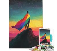 Rompecabezas para Adultos de 1000 Piezas Orgullo en la Cima de la montaña Rompecabezas de 1000 Piezas Juguetes antiestrés Divertidos y Originales Amigos y Familiares (38x52cm)