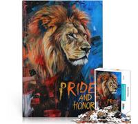 Rompecabezas para Adultos de 1000 Piezas Orgullo y Honor León Juguetes educativos de Aprendizaje Juego Educativo para cumpleaños y Navidad. 38x26cm