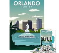 Rompecabezas para Adultos de 1000 Piezas Orlando Florida Arte de Viaje Juego Educativo Juguete de desafío Juego práctico para la diversión Familiar Regalos Divertidos tamaño 38x26cm