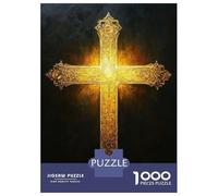 Rompecabezas para Adultos De 1000 Piezas Ornate Golden Cross Rompecabezas para Adultos Juguetes Antiestrés Decoración Actividades Divertidas En Casa 52x38cm/1000pcs