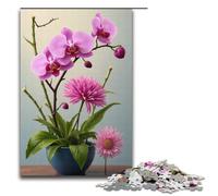 Rompecabezas para Adultos de 1000 Piezas: orquídea Ciruela bambú y crisantemo. Juego Divertido. 1000 Piezas (38 x 26 cm).