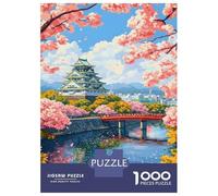 Rompecabezas para Adultos De 1000 Piezas Osaka Castle with Cherry Blossoms Rompecabezas para Adultos Juego Práctico Difícil Difícil Cumpleaños Y Navidad 38x26cm/1000pcs