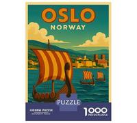 Rompecabezas para Adultos De 1000 Piezas Oslo Norway Vintage Travel Rompecabezas para Adultos Juego De Ingenio Patrón De Ensamblaje Regalos para Amigos Y Familiares 70x50cm/1000pcs