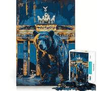 Rompecabezas para Adultos de 1000 Piezas Oso de Berlín,Puerta de Brandeburgo,diseño de Corte Fino,Entrenamiento Mental,diversión Relajante,Juego de cumpleaños (38x52cm)