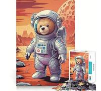 Rompecabezas para Adultos de 1000 Piezas Oso de Peluche Astronauta,articulaciones Suaves,Divertido Juego cognitivo,Juego Casual,Regalo de cumpleaños para la Mente (50x75cm)