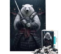 Rompecabezas para Adultos de 1000 Piezas Oso Polar samurái Juego Imposible Juguetes educativos Regalo de cumpleaños Corte de precisión (tamaño 38x26cm)